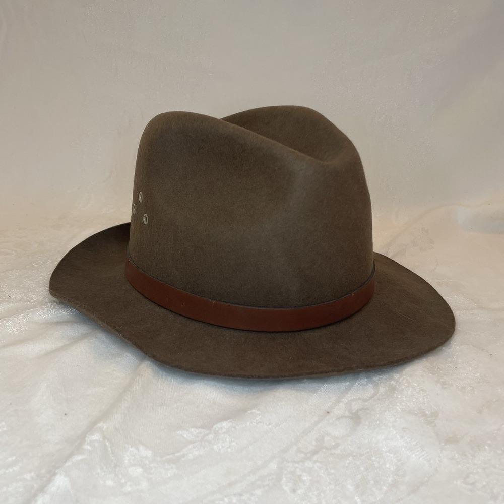 Country Gentleman Brown Hat Fedora 100% Wool Vintage